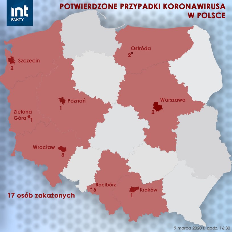 Gdzie w Polsce potwierdzono koronawirusa? /INTERIA.PL