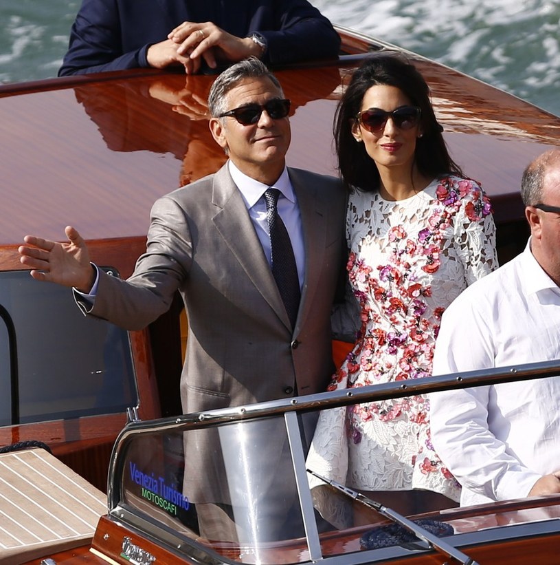 George Clooney i Amal Alamuddin po ślubie 28 czerwca /East News
