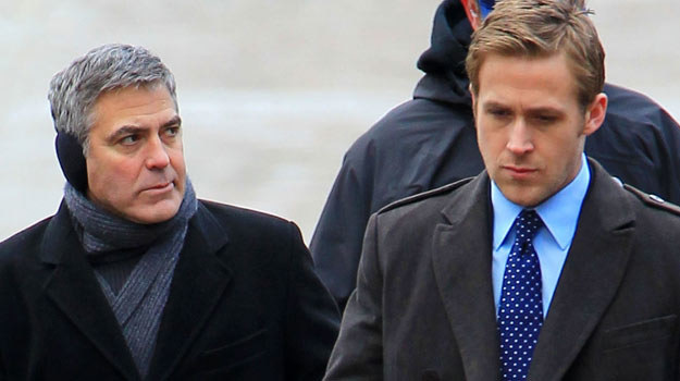 George Clooney i Ryan Gosling na planie "The Ides of March" /materiały prasowe