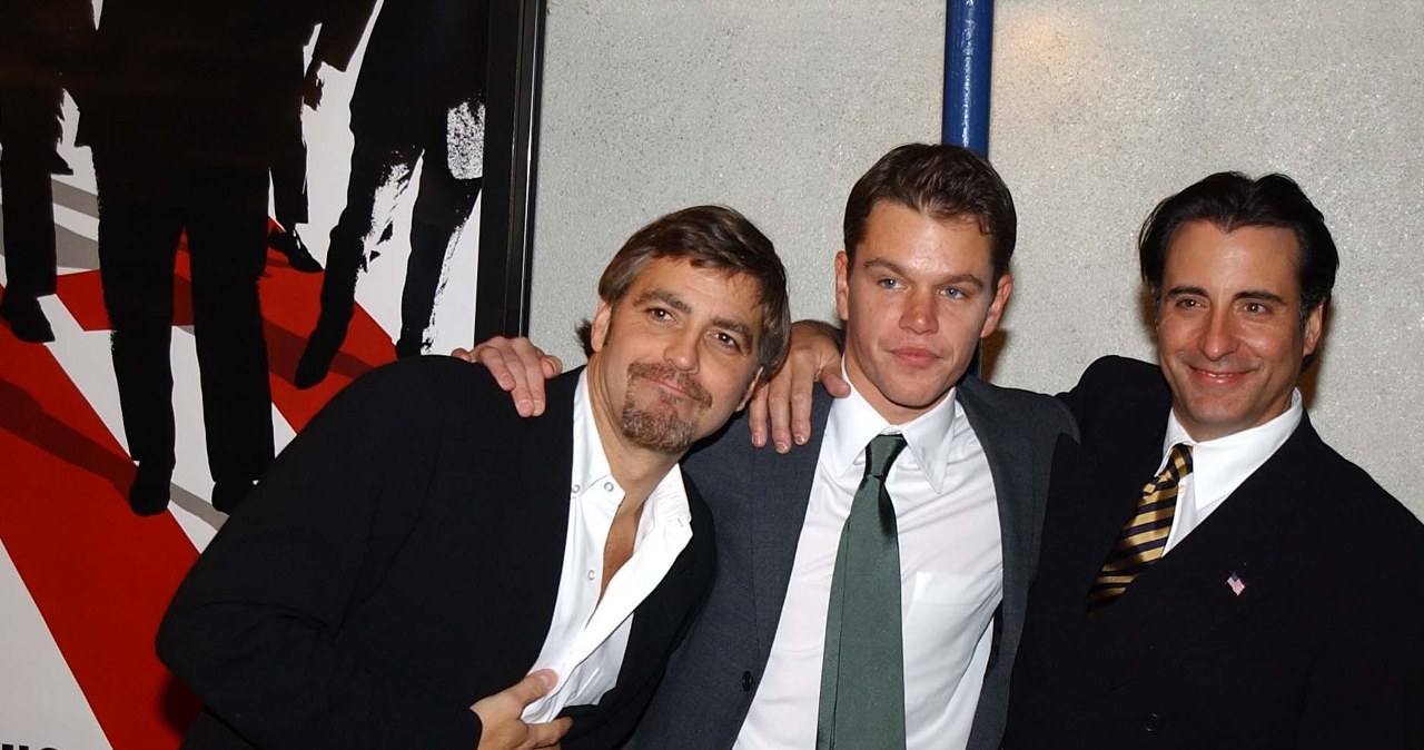 George Clooney, Matt Damon i Andy Garcia na premierze "Ocean's 11" w 2001 roku /Jeff Kravitz /Getty Images