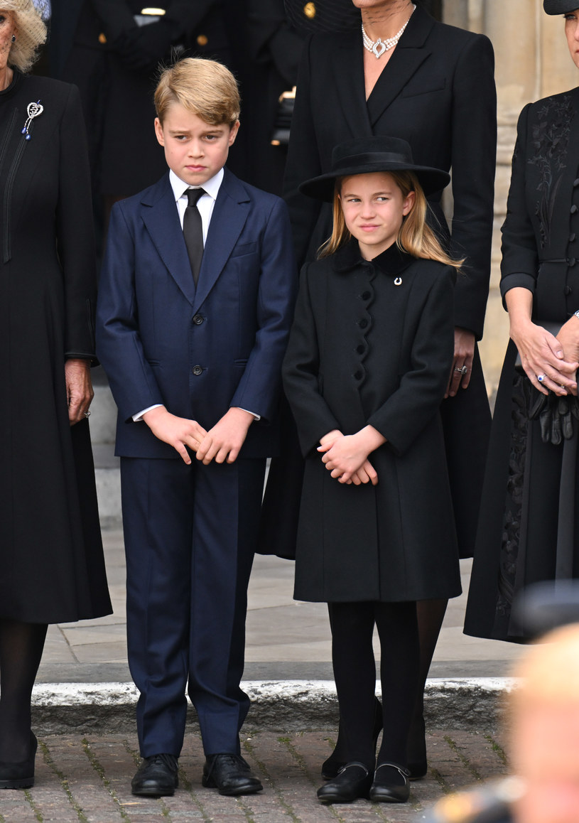 George i Charlotte na pogrzebie Elżbiety II /Karwai Tang/WireImage /Getty Images