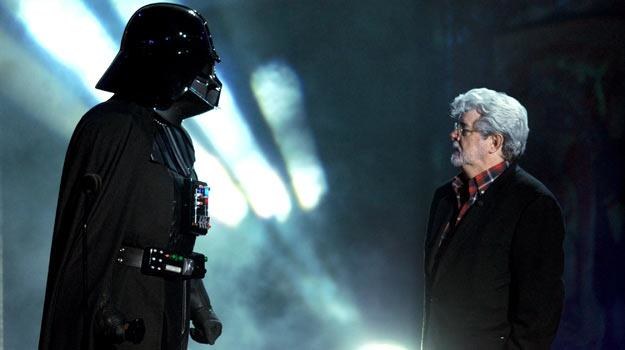 George Lucas (P) nie czuje "Przebudzenia Mocy"? - fot. Kevin Winter /Getty Images