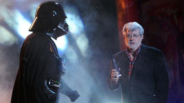 George Lucas w konfrontacji z Darthem Vaderem - fot. Kevin Winter /Getty Images