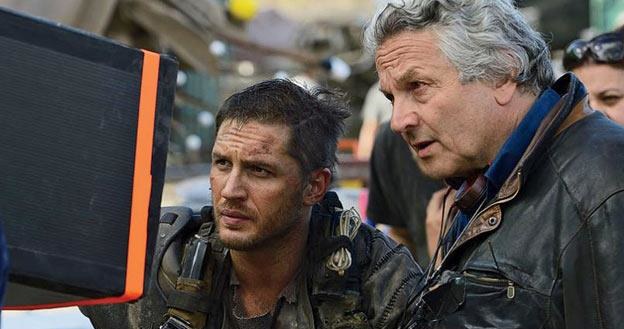 George Miller (P) i Tom Hardy (L) na planie "Mad Maxa" /materiały dystrybutora