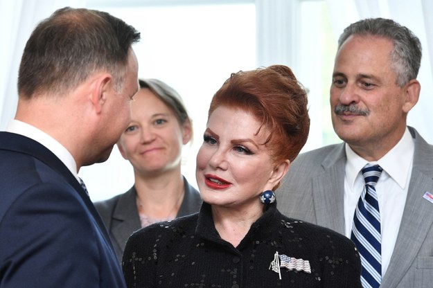 Georgette Mosbacher podczas uroczystości złożenia listów uwierzytelniających na ręce prezydenta RP /Jacek Turczyk /PAP