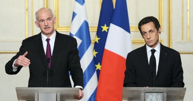 Georgios Papandreu i Nicolas Sarkozy /AFP