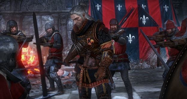 Geralt w doborowej obstawie. Zaraz będzie pasował któregoś z kmiotków na rycerza... /Informacja prasowa