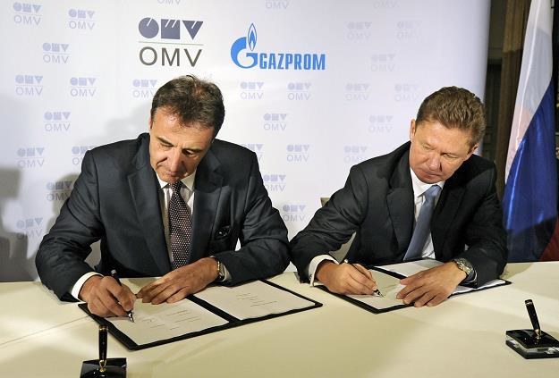 Gerhard Roiss (L), szef OMV i prezes Gazpromu Aleksiej Miller /EPA