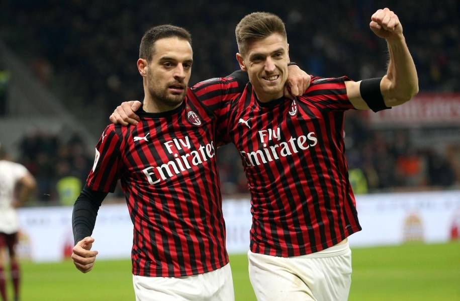 Giacomo Bonaventura i Krzysztof Piątek /MATTEO BAZZI    /PAP/EPA