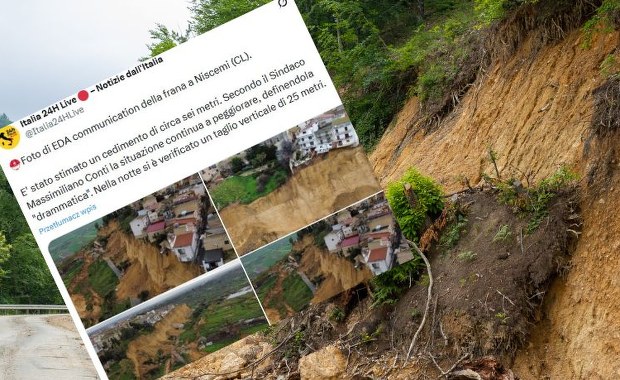 Gigantyczne osuwisko na Sycylii. Domy zawisły nad przepaścią