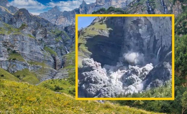 Gigantyczne osuwisko w Alpach: 12 000 metrów sześciennych skał runęło w dolinę