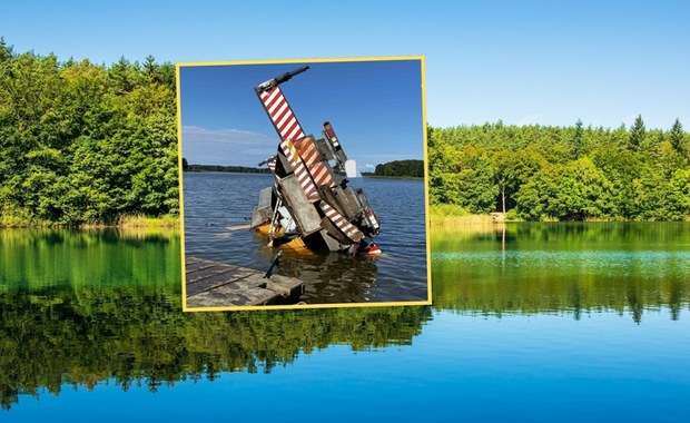 Gigantyczny dźwig runął do jeziora. Groźny wypadek w Wielkopolsce