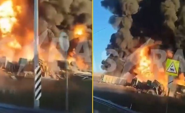 Gigantyczny pożar w Rosji. Pociąg z benzyną w ogniu, zobacz wideo