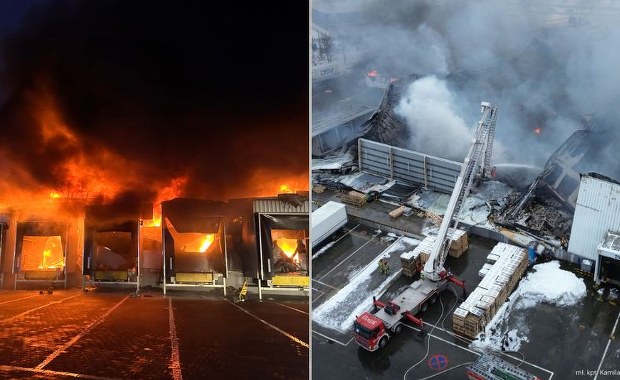 Gigantyczny pożar w Tarnowie Podgórnym. Winne baterie do hulajnóg