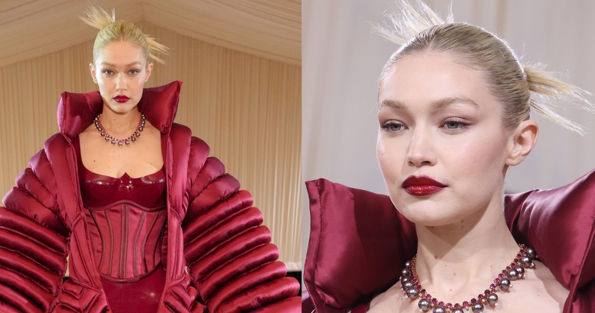 Gigi Hadid w dziwacznej kreacji na Met Gala 2022 /Getty Images