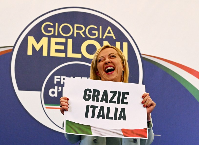Giorgia Meloni dziękuje za zwycięstwo w wyborach /ANDREAS SOLARO/AFP /AFP