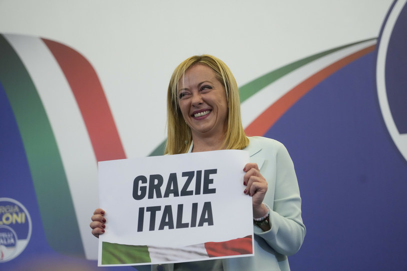 Giorgia Meloni podczas wyborów parlamentarnych we Włoszech /GREGORIO BORGIA /East News