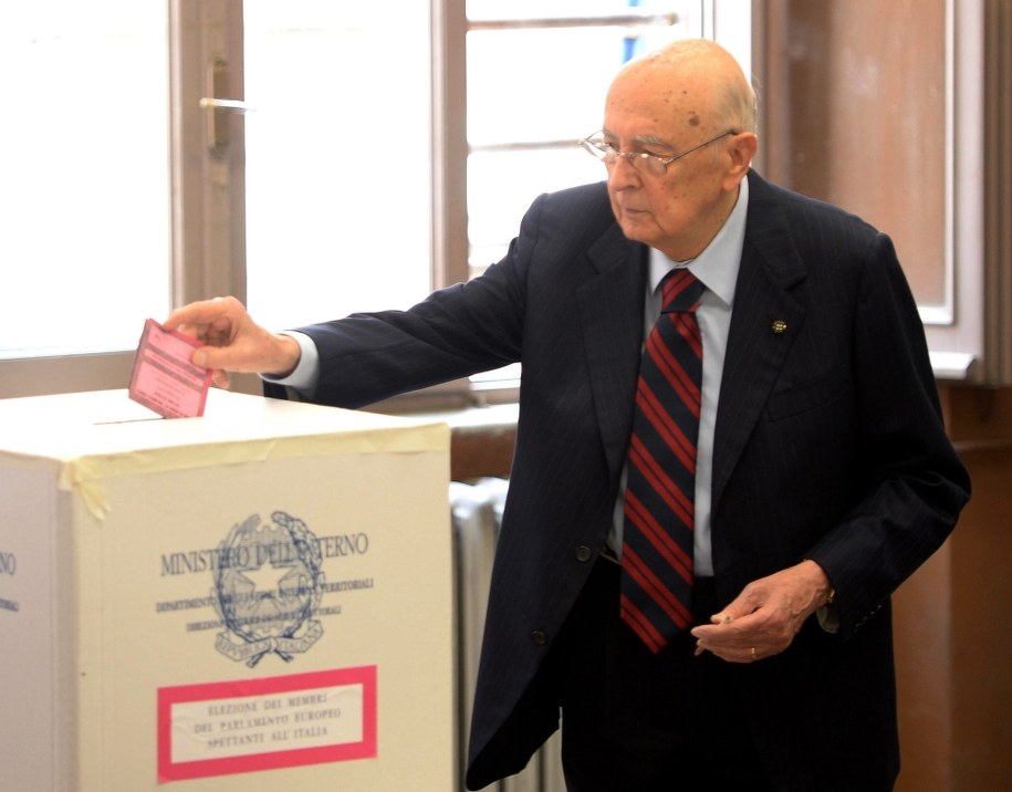 Giorgio Napolitano prezydent Włoch /MAURIZIO BRAMBATTI /PAP/EPA