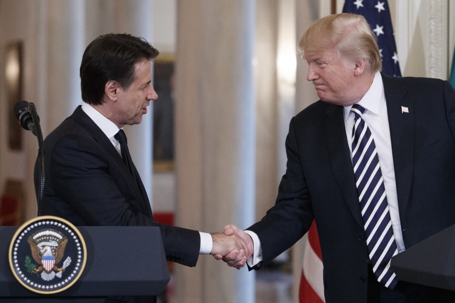 Giuseppe Conte i Donald Trump /SHAWN THEW    /PAP/EPA