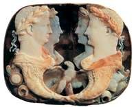 Gliptyka, Kamea Gemma Claudia - z lewej cesarz Klaudiusz z żoną Agrypiną Młodszą, z prawej Germ /Encyklopedia Internautica
