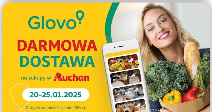 Glovo oferuje darmową dostawę zakupów z Auchan! /Auchan /INTERIA.PL