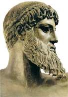 Głowa brązowego posągu Zeusa lub Posejdona miotającego piorun, znaleziona w morzu koło przyląd /Encyklopedia Internautica