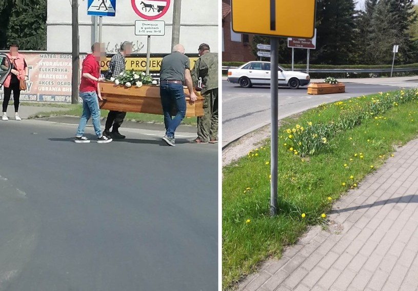 Golub-Dobrzyń: Policja zajęła się sprawą trumny na drodze /Polsat News/hania /
