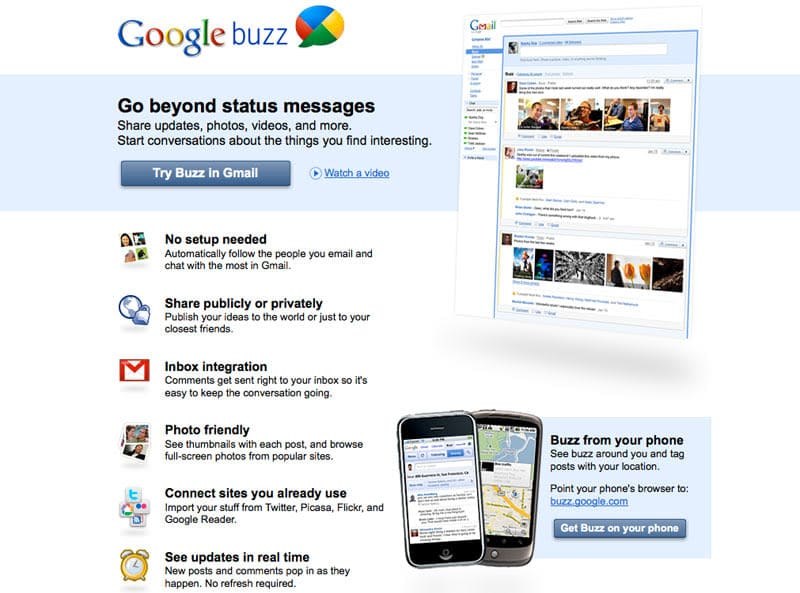 Google Buzz miał stanowić konkurencję dla Facebooka /Google /materiały prasowe
