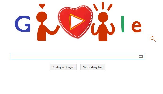 Google Doodle przygotowany na Walentynki /Internet