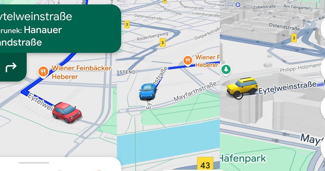 Google udostępniło 5 nowych ikon pojazdu w Google Maps /INTERIA.PL