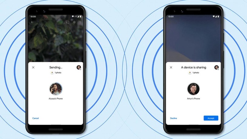 Google wprowadza funkcję Nearby Share /materiały prasowe