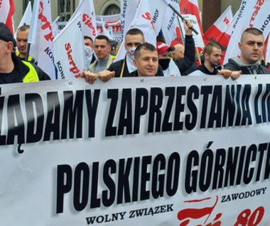 ​Górnicy na proteście w Warszawie. "UE uderza w polskie górnictwo"