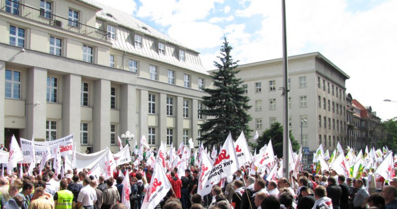 Górnicy protestowali w Katowicach