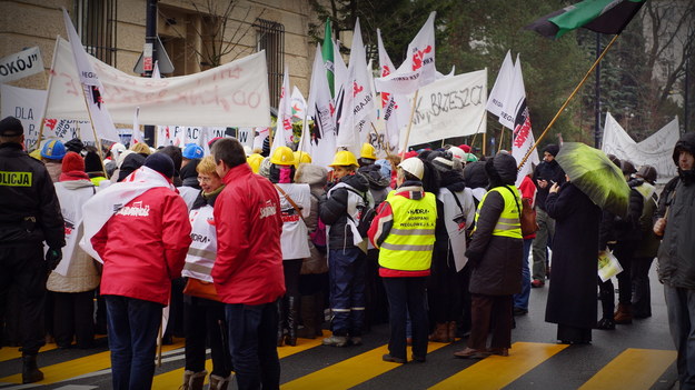 Górnicza demonstracja w Katowicach /Buczek Marcin /RMF FM