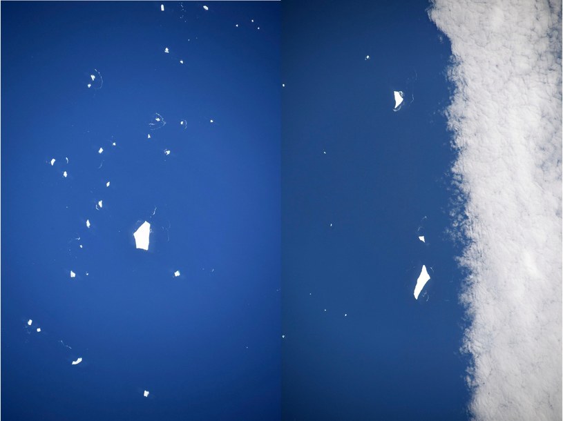 Góry lodowe uchwycone z pokładu ISS /Andreas Mogensen/ESA /materiał zewnętrzny