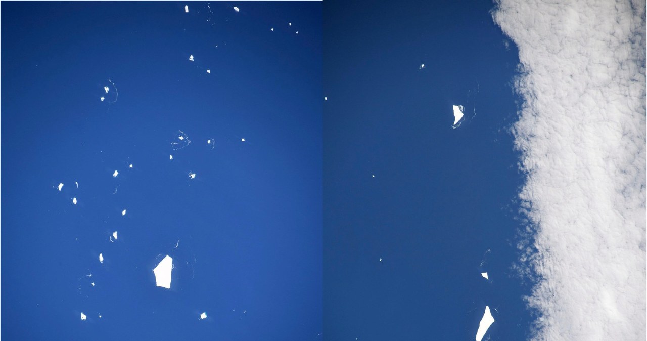 Góry lodowe uchwycone z pokładu ISS /Andreas Mogensen/ESA /materiał zewnętrzny