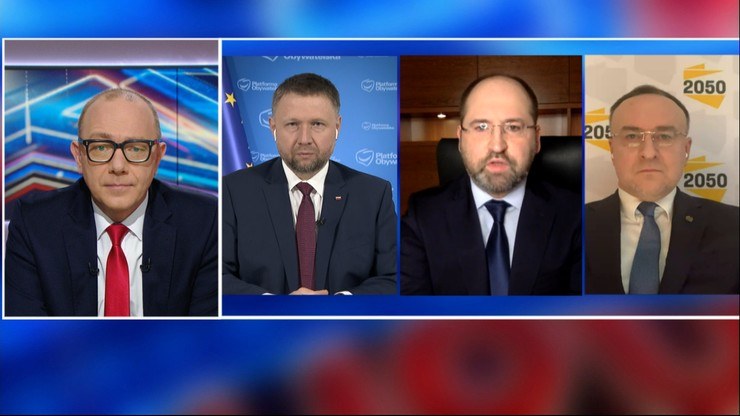 Goście "Debaty Tygodnia" dyskutowali m.in. o szpitalach tymczasowych /Polsat News