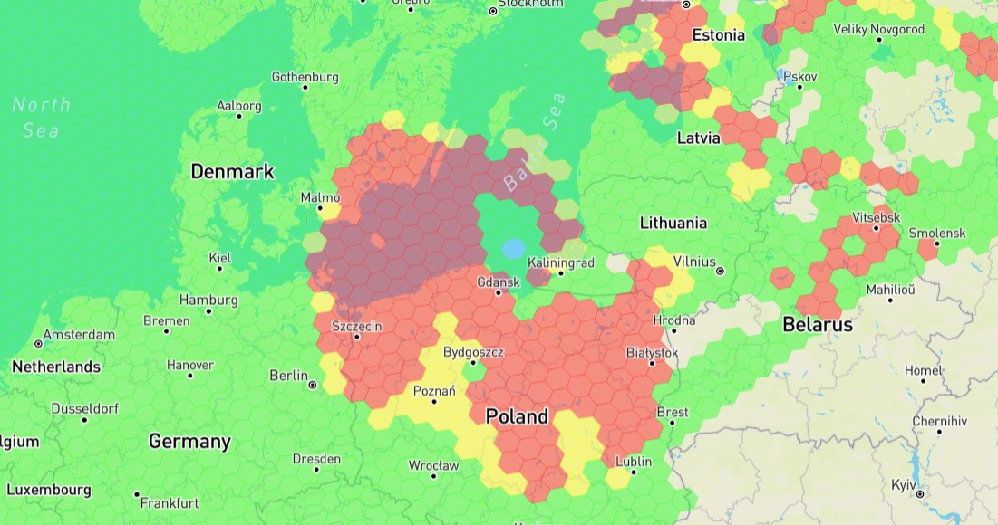 GPS nad Polską 01.03.2024. /GPS Jam /materiał zewnętrzny