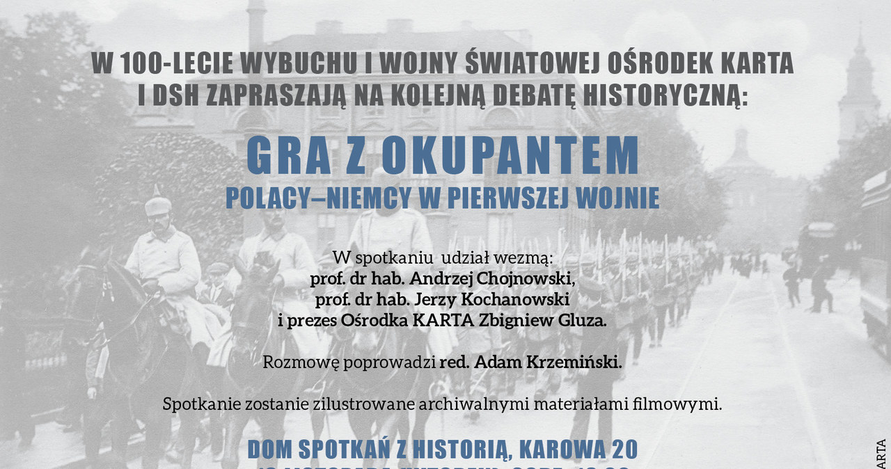 "Gra z okupantem" - zaproszenie na debatę Ośrodka KARTA /materiały prasowe