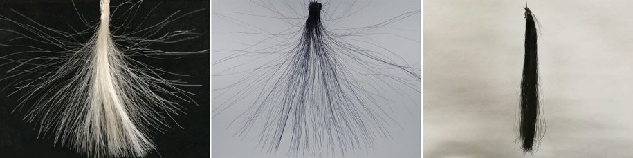 Grafenowy barwnik (po prawej) zapobiega elektryzowaniu się włosów. /Chong Luo /Materiały dystrybutora