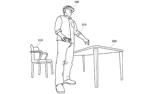 Grafika z patentu gogli VR od Sony /materiały prasowe
