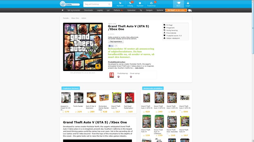 Grand Theft Auto V na konsolę Xbox One w ofercie duńskiego sklepu CoolShop /materiały prasowe
