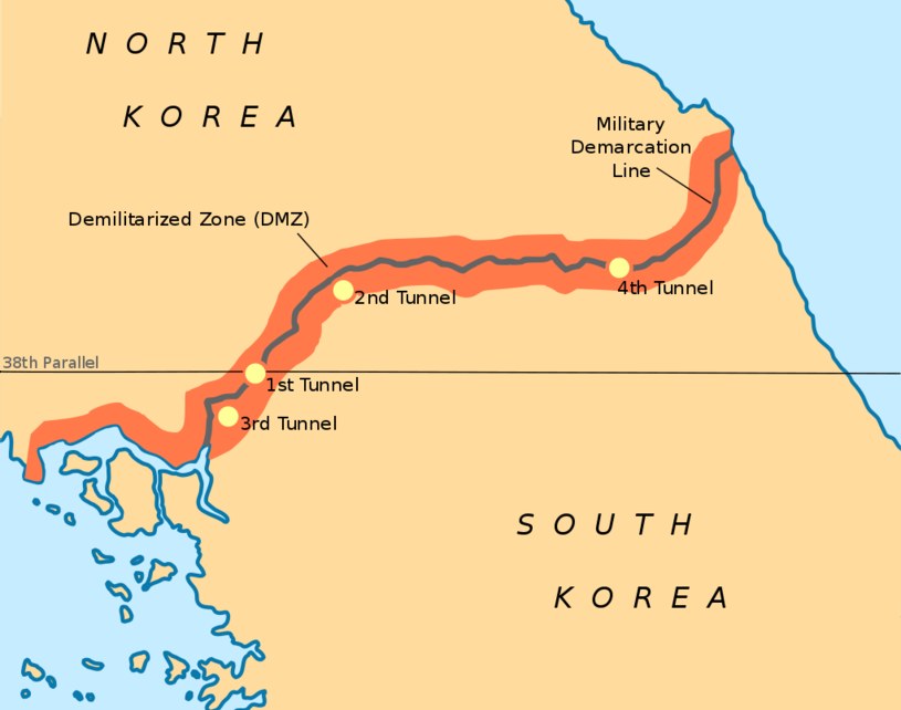Granica pomiędzy Koreą Północną a Południową /Wikimedia Commons /domena publiczna
