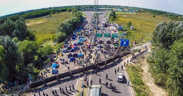 Granica węgiersko-serbska koło Roeszke we wrześniu 2015 r. /AFP