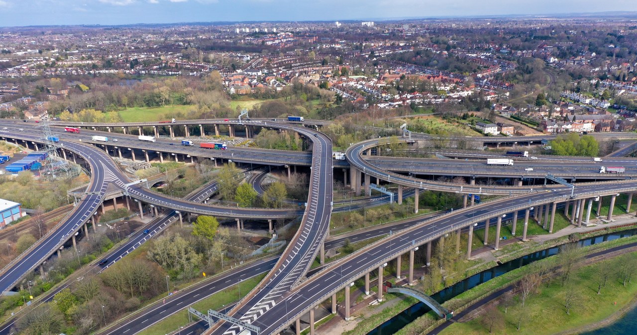 Gravelly Hill Interchange, czyli "skrzyżowanie spaghetti" /Getty Images