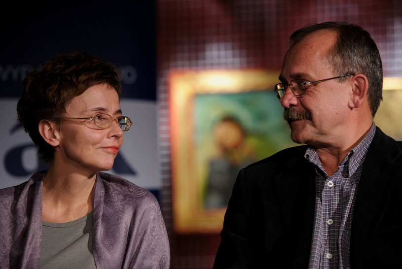 Grażyna i Wojciech Jagielscy podczas promocji książki "Miłość z kamienia" w 2013 roku /Rafal Oleksiewicz/REPORTER /East News