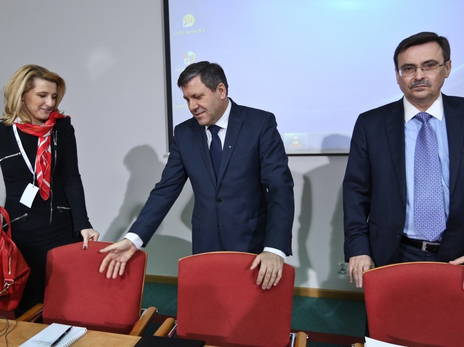 Grażyna Piotrowska - Oliwa, wicepremier, minister gospodarki Janusz Piechociński, wiceminister paliw i energetyki Ukrainy Władimir Makucha podczas Polsko-Ukraińskiej Konferencji Gazowej /Rafał Guz /PAP