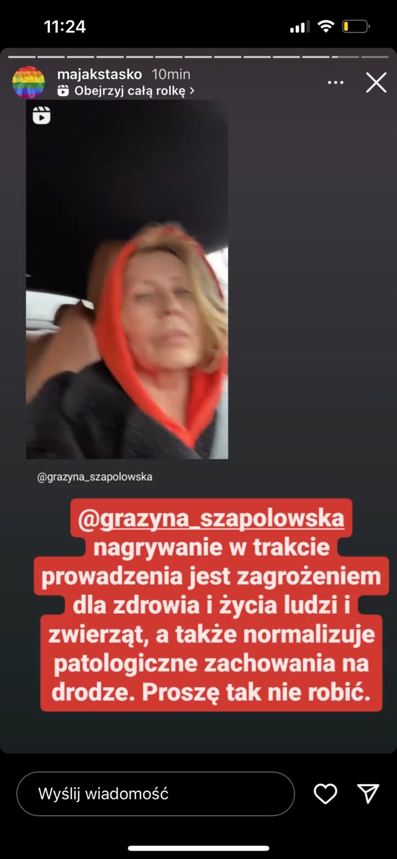Grażyna Szapołowska /Instagram @majastasko /Instagram