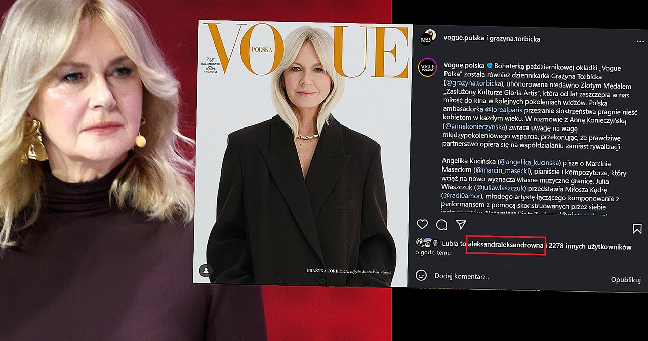 Grażyna Torbicka na okładce "Vogue Polska". Nawet Kwaśniewska zareagowała /www.instagram.com/vogue.polska/ /East News