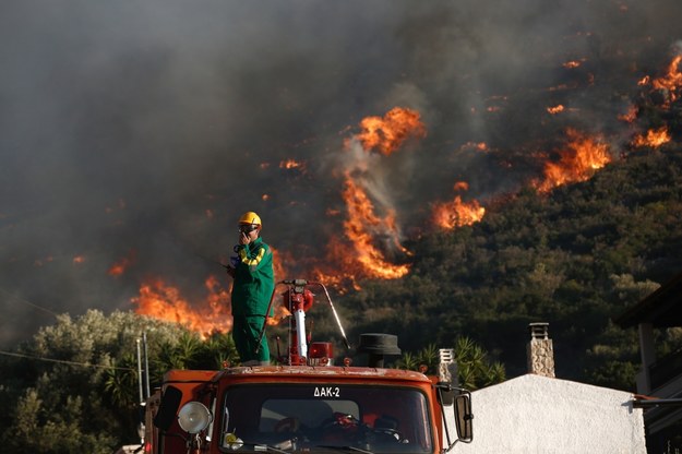 Grecy walczą z pożarami /YANNIS KOLESIDIS /PAP/EPA